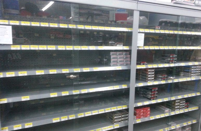 Wal-Mart Ammo shelves