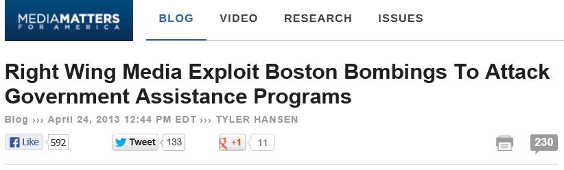 Media Matters Boston Bombers Welfare