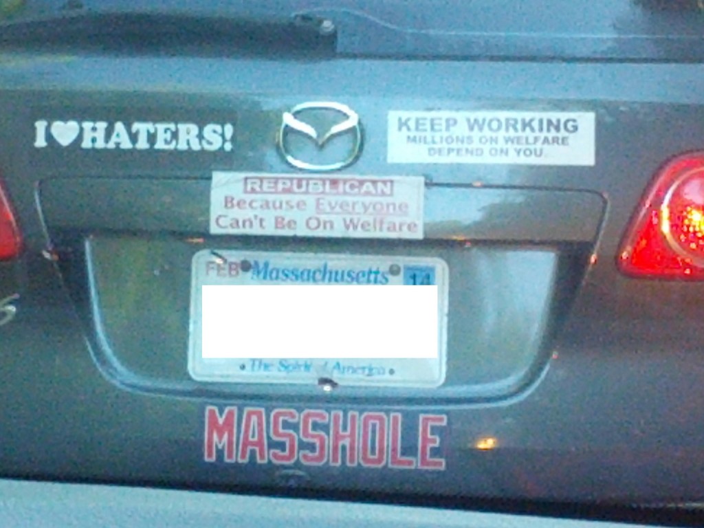 Bumper Sticker - Hopkinton MA - Massholes