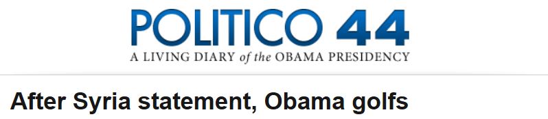 Politico Obama Statement Golf