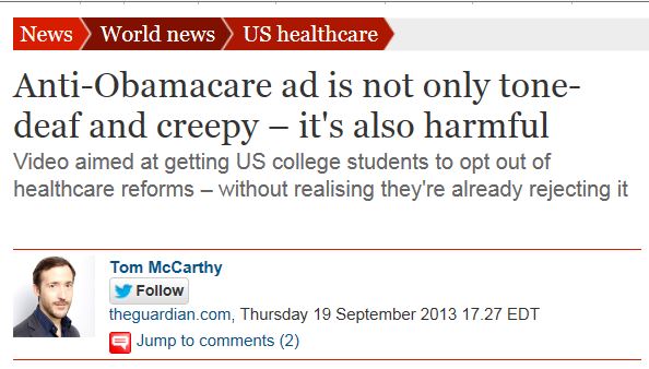 Creepy Obamacare Ad - Guardian