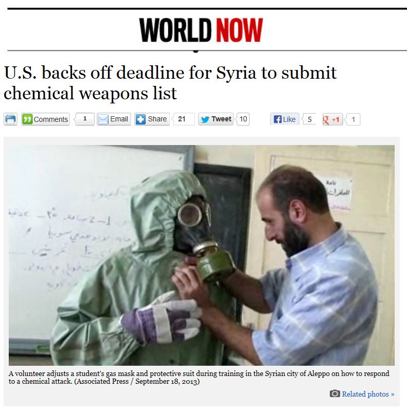 LA Times - US backs off deadline Syria