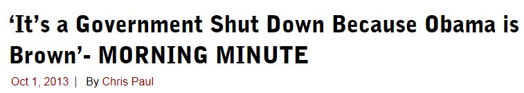 Chris Paul Govt Shut Down Because Obama Is Brown