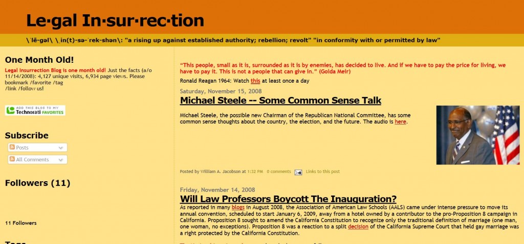 Legal Insurrection November 15 2008 Wayback Machine