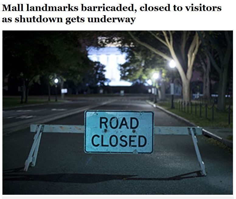 WaPo Mall monuments barricaded