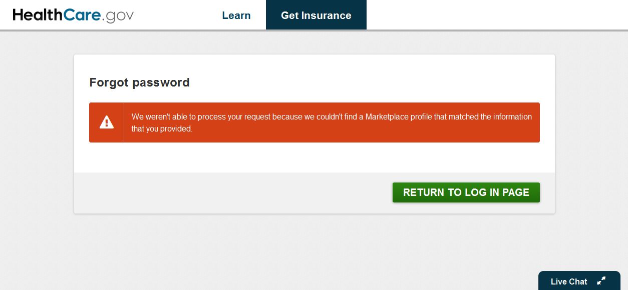 healthcare-gov-login-error