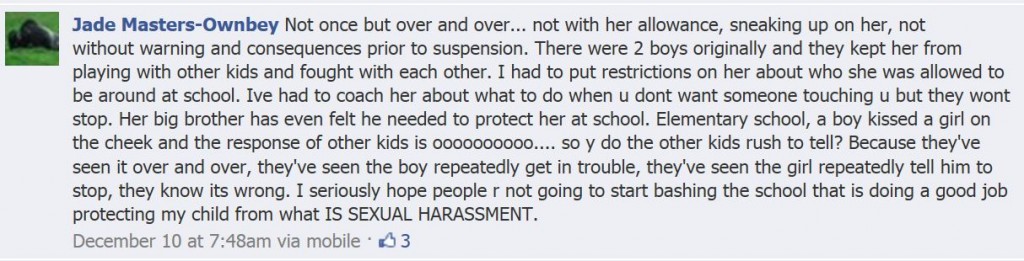 Canon City Mother of Girl Facebook Comment