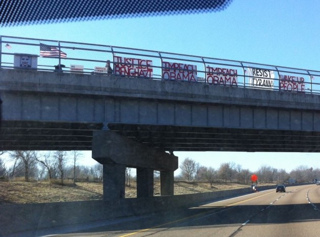 East St. Louis Overpass Anti Obama Signs