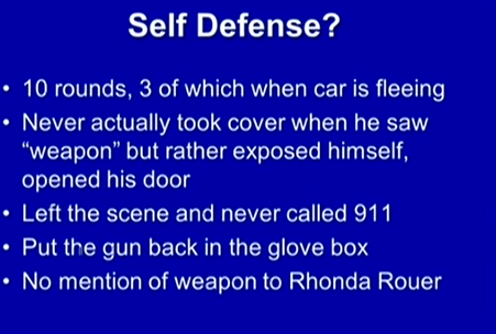 (Dunn's conduct not self-defense.)