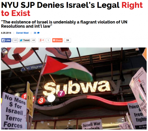 Truth Revolt NYU SJP denies Israel's right to exist