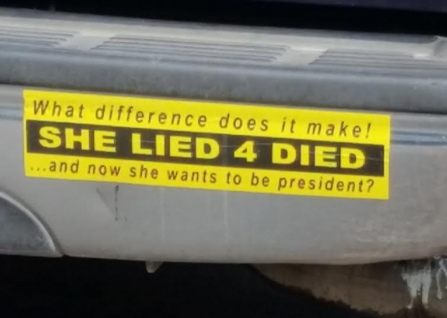 Bumper Sticker - High Springs, FL - She Lied 4 Died Close Up