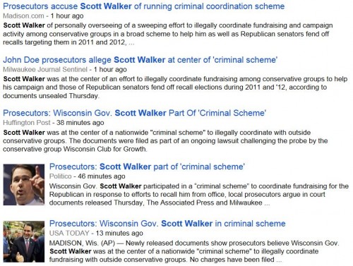 Headlines Scott Walker Accused of criminal scheme