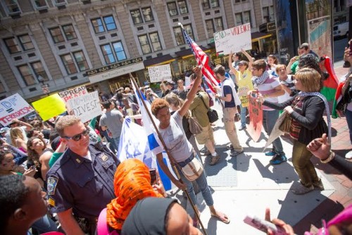 (Protest Boston, July 11, 2014, Chloé Simone Valdary center)