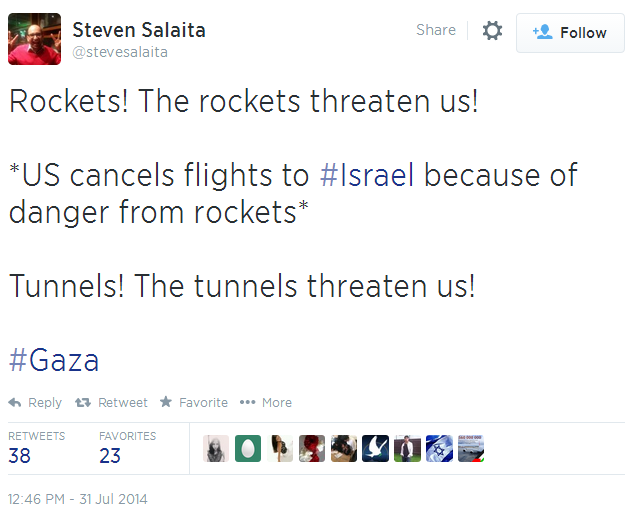 Twitter _ stevesalaita_ Rockets! The rockets threaten us