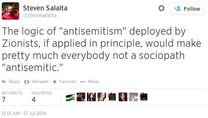 Twitter _ stevesalaita_ The logic of _antisemitism