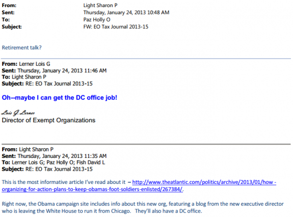 Lerner email Organizing for Action