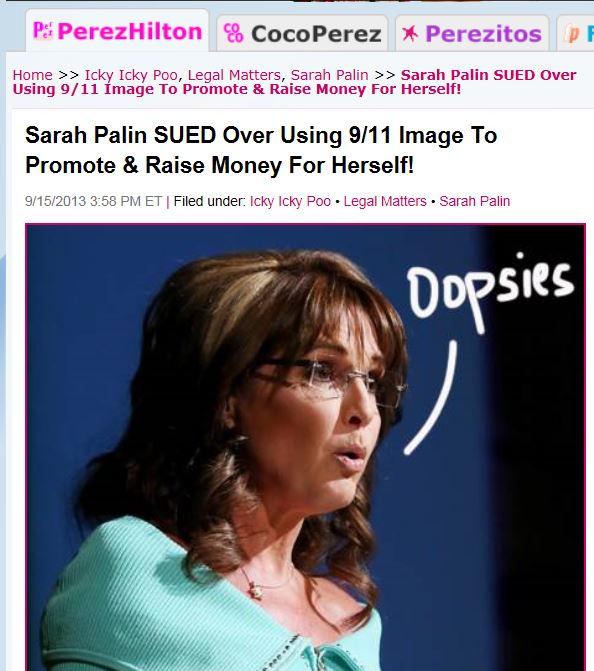 Perez Hilton Palin Copyright Suit