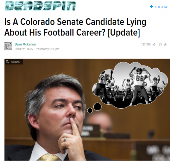 Deadspin Cory Gardner Lying Football