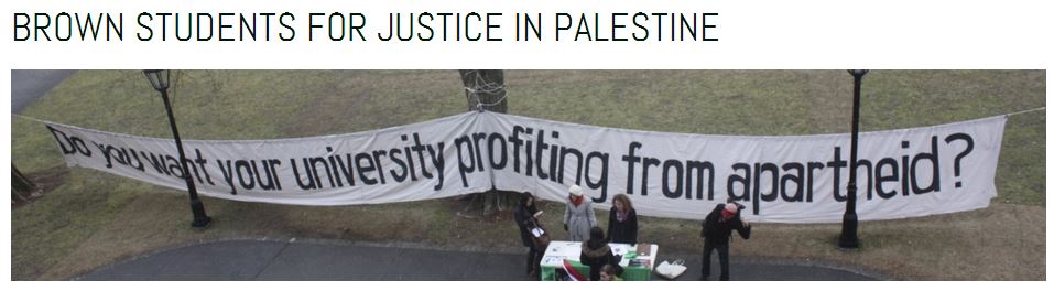 Brown Students for Justice in Palestine banner