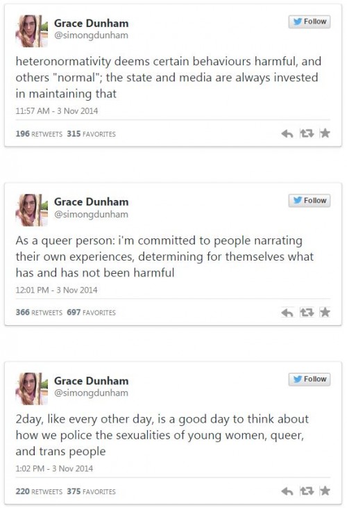 Grace Dunham Tweets re Lena Dunham