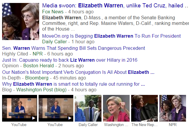 Elizabeth Warren Google News Search 12-15-2014