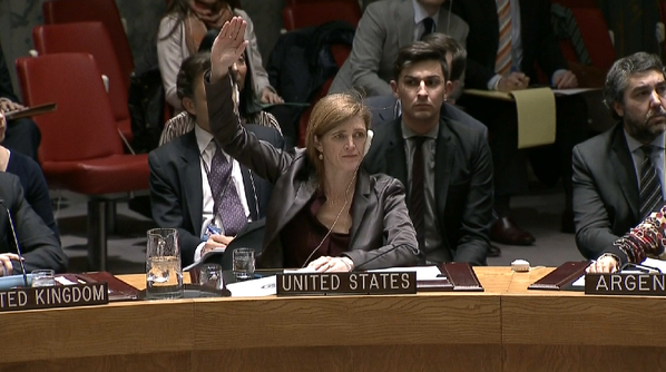 Samantha Power US votes No Palestinian Statehood