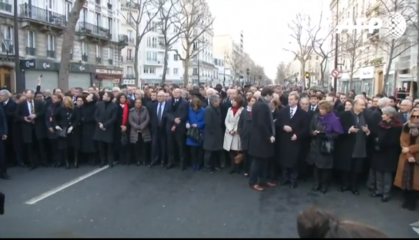 Paris National Unity Rally leaders lined up