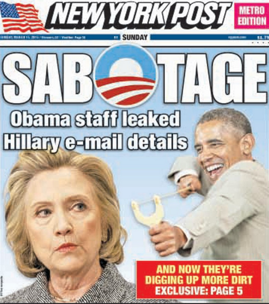 NY Post Cover Obama Hillary Emails