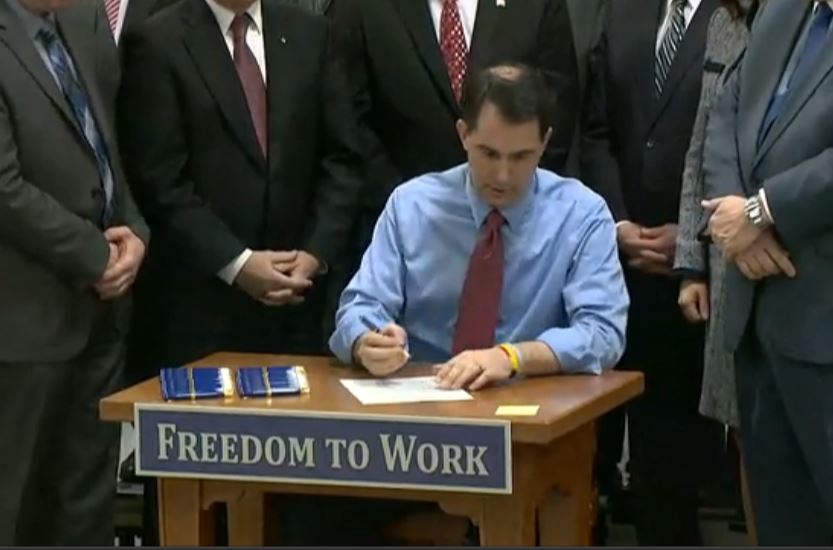 Scott Walker Right to Work Signing