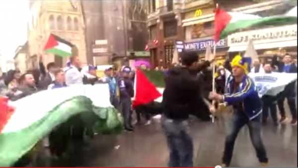 Palestinian Flag Vienna Kill the Jews handed off