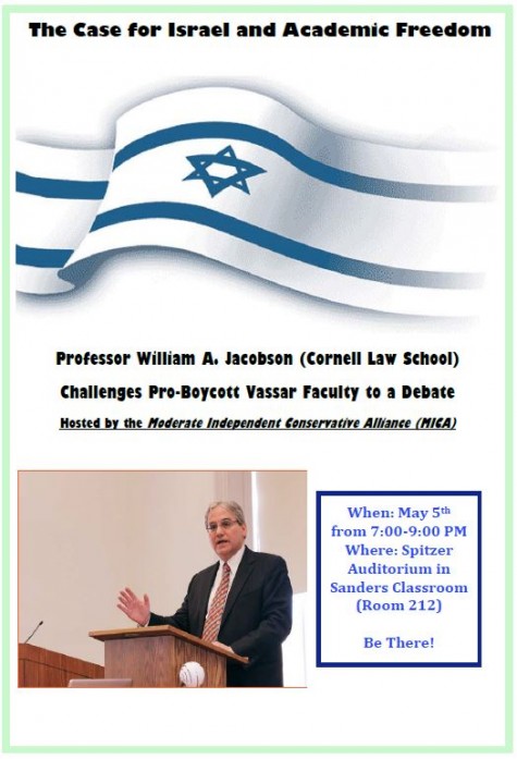 Vassar Israel Debate Event Flyer