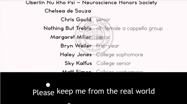 Oberlin College Video Feelz before Reelz Choir Christina Hoff Sommers screenshot keep me from the real world