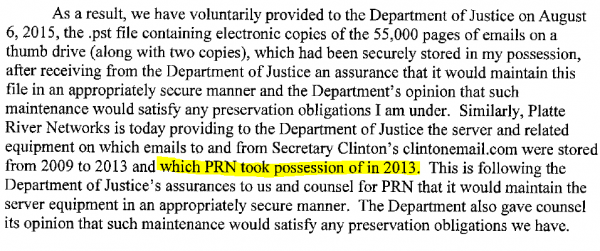 David Kendall letter Clinton Emails 8-12-2015 excerpt 2