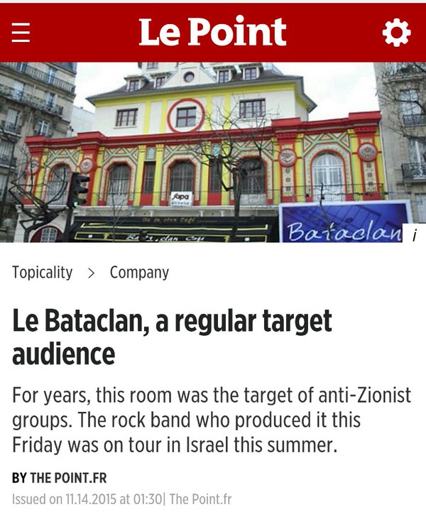 Le Point Le Bataclan Theater Headline