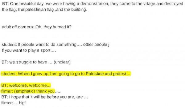 Transcript Bassem Tamimi at Third Grade 2 highlighted