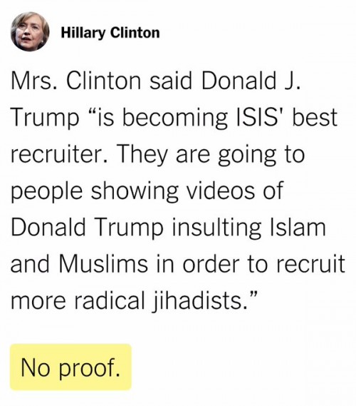 NY Times Fact Check Hilary and Trump ISIS Debate