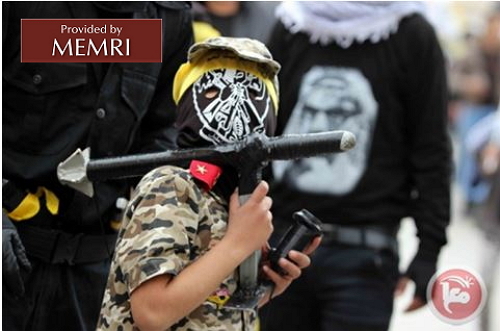 Child with mock RPG launcher