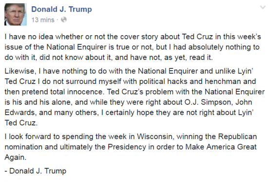 Trump Facebook Cruz National Enquirer 3-25-2016