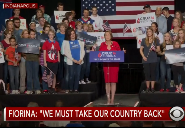 Carly Fiorina Announcement Cruz Stage