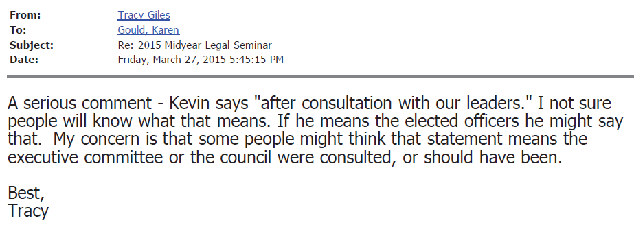 VSB Email 3-27-2015 545 No consult w Exec Committee or Council