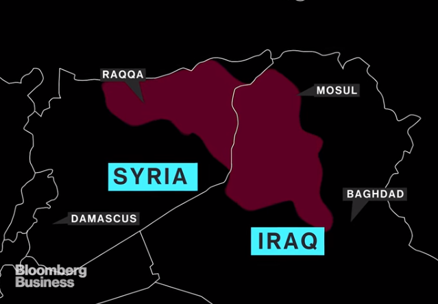 Map ISIS Territory Bloomberg News