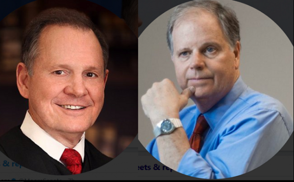 https://twitter.com/MooreSenate and https://twitter.com/GDouglasJones
