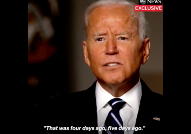 Biden Shows His Incompetency Once Again in ABC Interview About Afghanistan